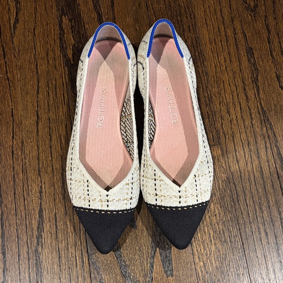 Rothy's Shoes - Rothy's Black and Cream Pointed Flats size 7